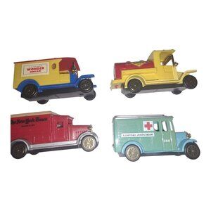 Collectors Toy Trucks 4 Different  Readers Digest Sunoco, NY Times, Wonder Bread